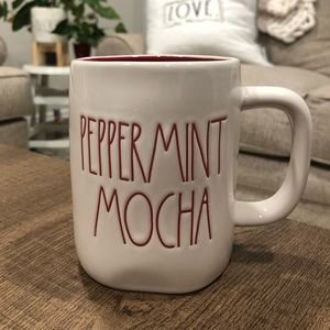 New Rae Dunn Peppermint Mocha White mug